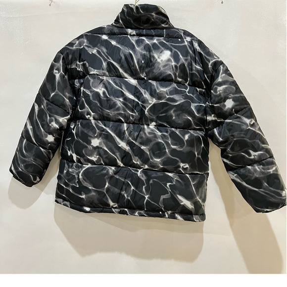 BP Nordstrom Womens Jacket Small Black White Pool Ripple Puffer Warm Oversized - Picture 5 of 5